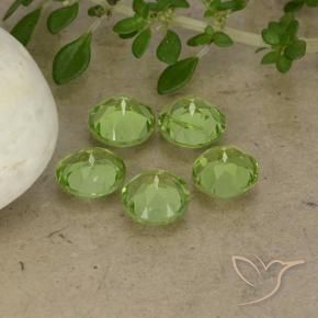 Pedras preciosas de Peridoto Verde Vivo Claro natural de 3.73 ct, Redondo, VS