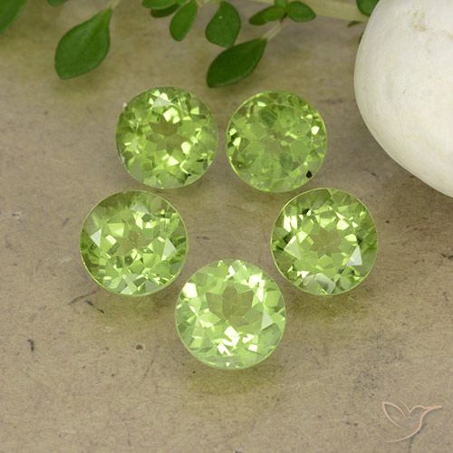 4.40ctw Natural Luz verde Peridoto, Redondo, VS
