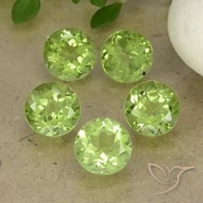 Pedras preciosas de Peridoto Luz verde natural de 4.40 ct, Redondo, VS
