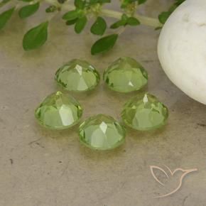 Pedras preciosas de Peridoto Luz verde natural de 4.40 ct, Redondo, VS