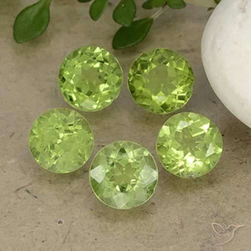 Pedras preciosas de Peridoto Verde Vivo Claro natural de 4.18 ct, Redondo, VS