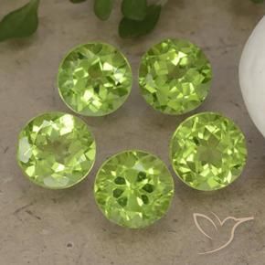 Pedras preciosas de Peridoto Verde Vivo Claro natural de 4.19 ct, Redondo, VS