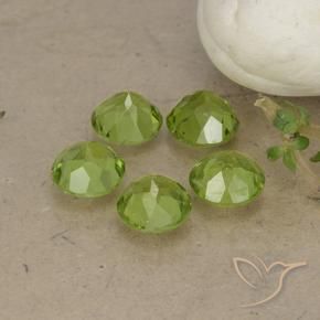 Pedras preciosas de Peridoto verde vivo natural de 4.67 ct, Redondo, VS