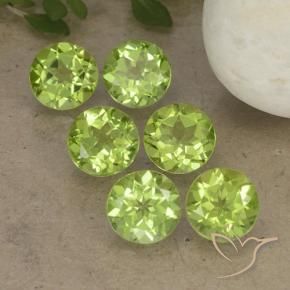 Pedras preciosas de Peridoto Verde Vivo Claro natural de 4.92 ct, Redondo, VVS-VS