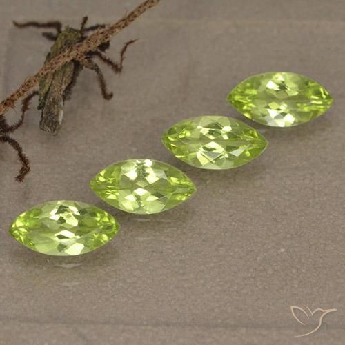 Pedras preciosas de Peridoto Verde Vivo Claro natural de 1.51 ct, Marquesa, VVS-VS