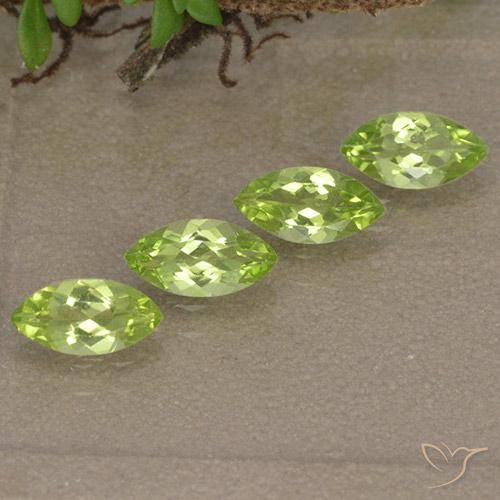Pedras preciosas de Peridoto Luz verde natural de 1.48 ct, Marquesa, VVS-VS