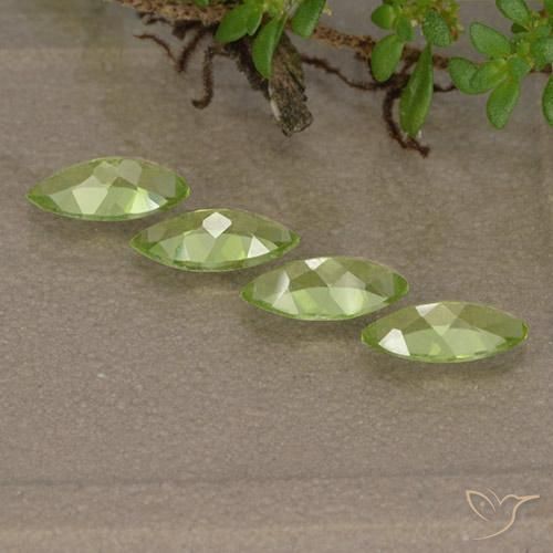 Pedras preciosas de Peridoto Luz verde natural de 1.48 ct, Marquesa, VVS-VS