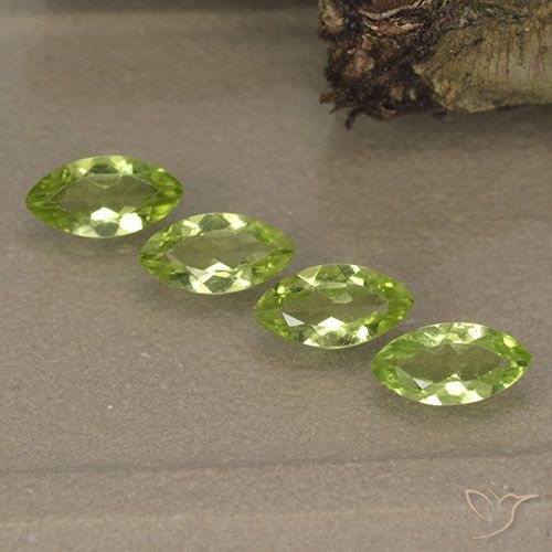 Pedras preciosas de Peridoto Verde Vivo Claro natural de 1.55 ct, Marquesa, VVS-VS