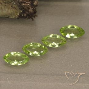 Pedras preciosas de Peridoto Verde Vivo Claro natural de 1.55 ct, Marquesa, VVS-VS