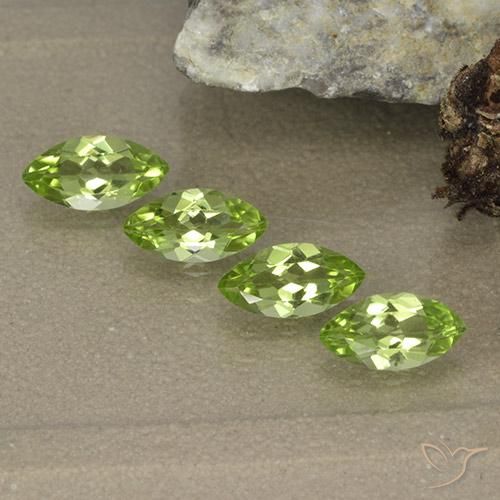 Pedras preciosas de peridoto verde natural de 1,63 ct, marquise, VVS-VS