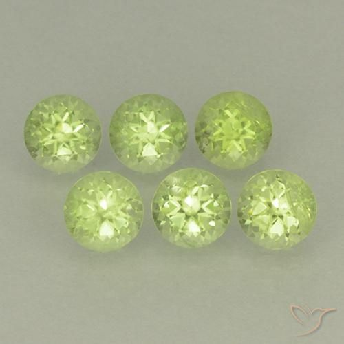 Pedras preciosas de Peridoto Verde amarelado natural de 1.85 ct, Redondo, VS