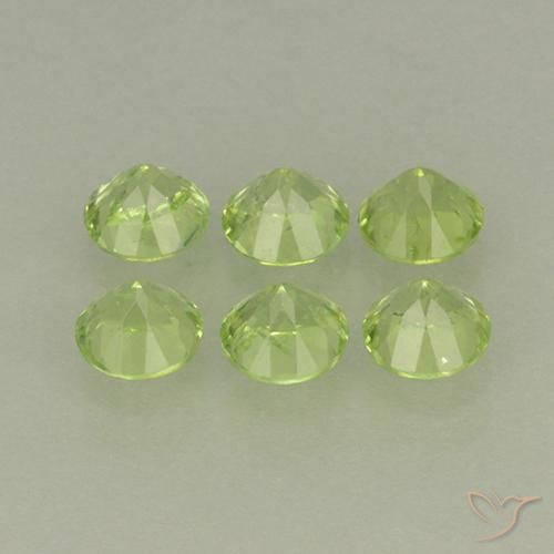 Pedras preciosas de Peridoto Verde amarelado natural de 1.85 ct, Redondo, VS