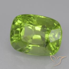 Peridoto verde vivo Natural 2.09ct, Almofada, VVS-VS