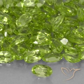 Peridoto verde vivo Natural 0.24ct, oval, VVS-VS