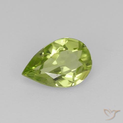 0.44ct Natural Verde Vivo Claro Peridoto, Formato de pêra, VVS-VS