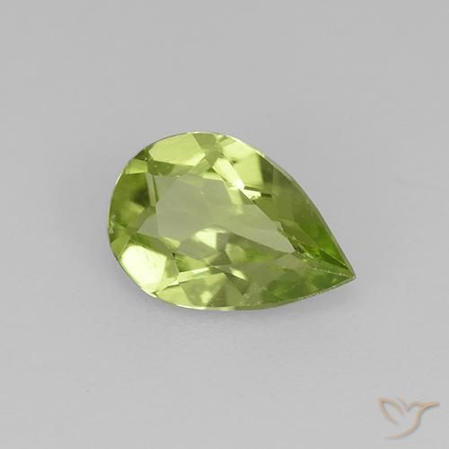 Peridoto Verde Vivo Claro Natural 0.44ct, Formato de pêra, VVS-VS