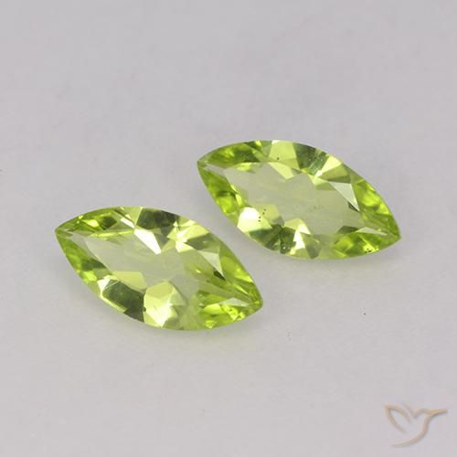 Pedras preciosas de Peridoto verde vivo natural de 0.93 ct, Marquesa, VS