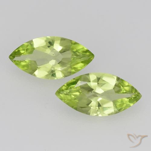 0.94ctw Natural Verde médio Peridoto, Marquesa, VVS-VS