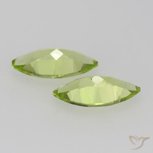 Pedras preciosas de Peridoto Verde médio natural de 0.94 ct, Marquesa, VVS-VS