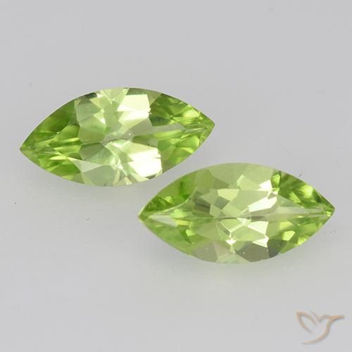 1.08ctw Natural Verde Vivo Claro Peridoto, Marquesa, VVS-VS