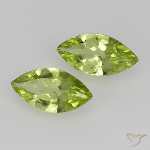 Pedras preciosas de Peridoto verde vivo natural de 0.97 ct, Marquesa, VVS-VS
