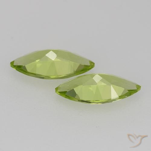 Pedras preciosas de Peridoto verde vivo natural de 0.97 ct, Marquesa, VVS-VS