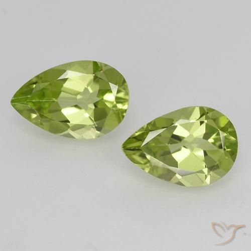 0.94ctw Natural Luz verde Peridoto, Formato de pêra, VVS-VS