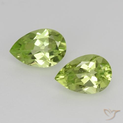 0.90ctw Natural Verde Vivo Claro Peridoto, Formato de pêra, VVS-VS