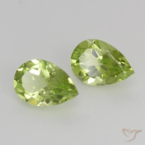 Pedras preciosas de Peridoto Verde Vivo Claro natural de 0.90 ct, Formato de pêra, VVS-VS