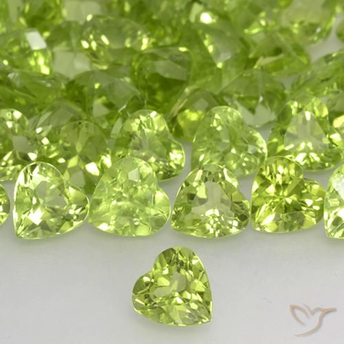 Peridoto Verde amarelado Natural 0.48ct, Coração, VVS-VS