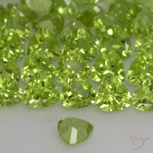 Peridoto verde vivo Natural 0.50ct, Trilhão, VVS-VS