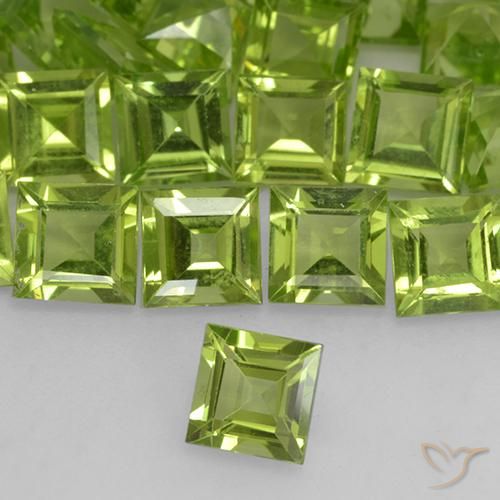 Peridoto Luz verde Natural 0.67ct, Quadrado, VVS-VS