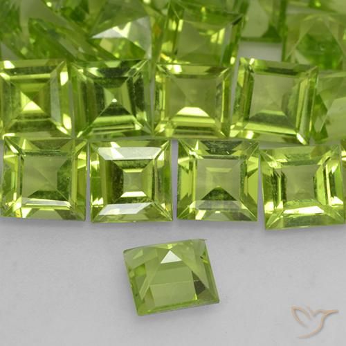 Peridoto Luz verde Natural 0.67ct, Quadrado, VVS-VS