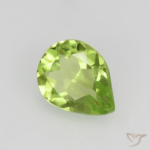 Peridoto Verde médio Natural 0.92ct, Formato de pêra, VS