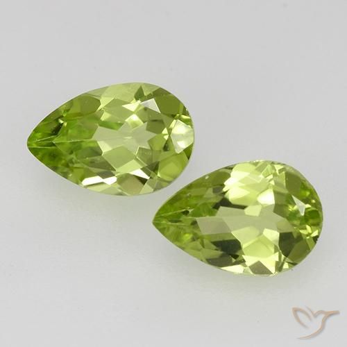 0.87ctw Natural Verde médio Peridoto, Formato de pêra, VVS-VS