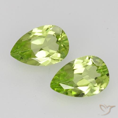 0.87ctw Natural Verde Vivo Claro Peridoto, Formato de pêra, VVS-VS