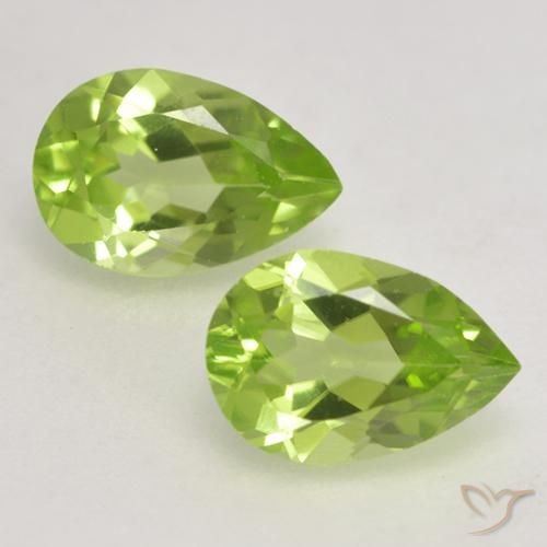 0.87ctw Natural Verde médio Peridoto, Formato de pêra, VVS-VS