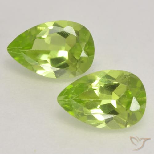 0.87ctw Natural Verde Vivo Claro Peridoto, Formato de pêra, VVS-VS