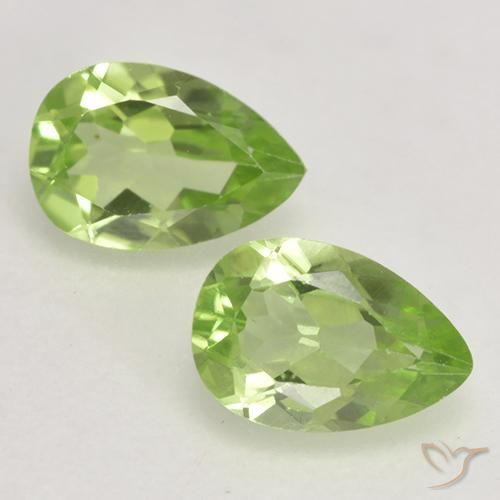 0.89ctw Natural Verde Vivo Claro Peridoto, Formato de pêra, VVS-VS