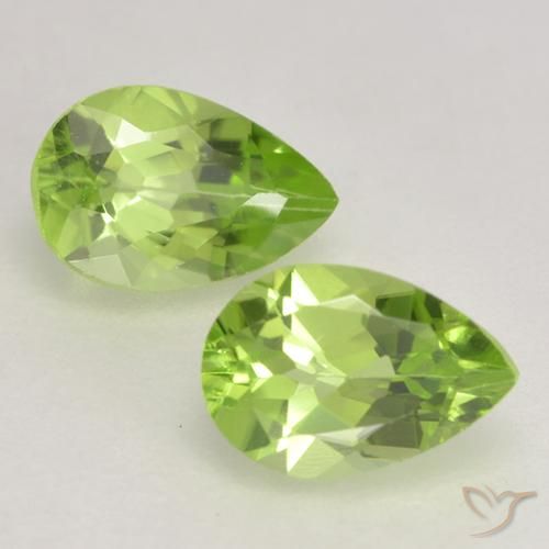 0.89ctw Natural Verde Vivo Claro Peridoto, Formato de pêra, VVS-VS