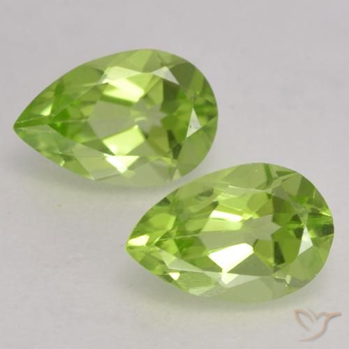 0.84ctw Natural Verde Vivo Claro Peridoto, Formato de pêra, VVS-VS