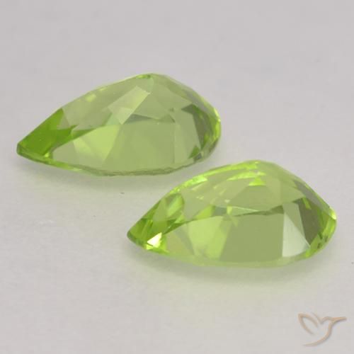 Pedras preciosas de Peridoto Verde Vivo Claro natural de 0.84 ct, Formato de pêra, VVS-VS