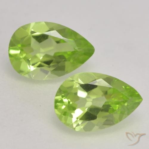 0.84ctw Natural Verde Vivo Claro Peridoto, Formato de pêra, VVS-VS