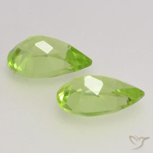 Pedras preciosas de Peridoto Verde Vivo Claro natural de 0.86 ct, Formato de pêra, VVS-VS