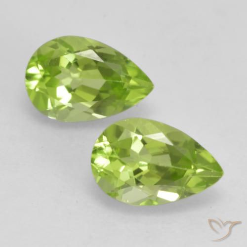 0.96ctw Natural Verde Vivo Claro Peridoto, Formato de pêra, VVS-VS