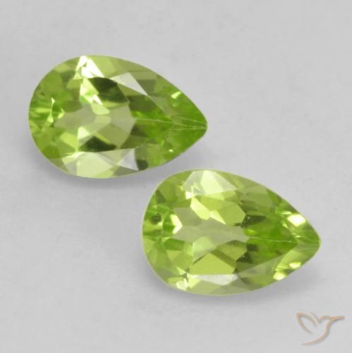 0.86ctw Natural Verde Vivo Claro Peridoto, Formato de pêra, VVS-VS