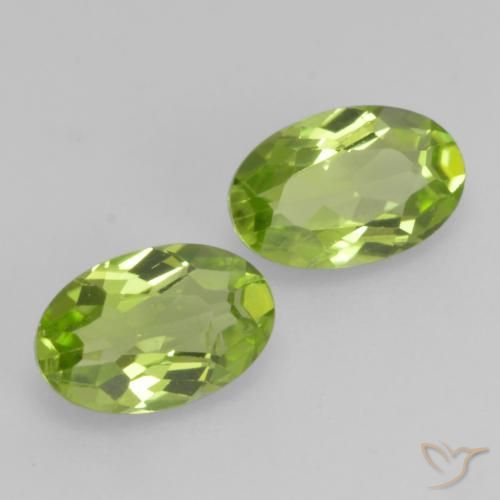 Pedras preciosas de Peridoto verde vivo natural de 0.94 ct, oval, VS