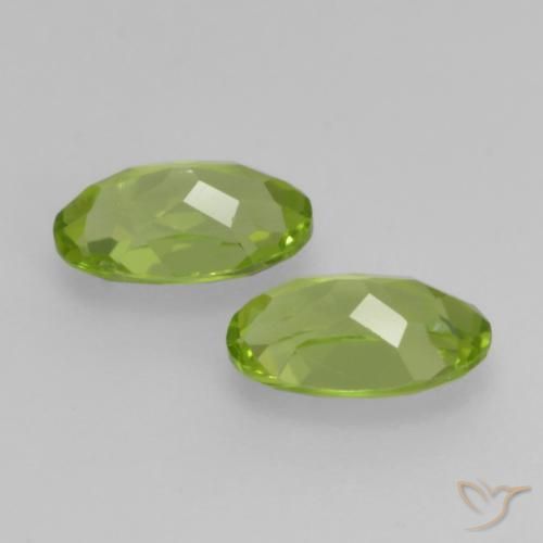 Pedras preciosas de Peridoto verde vivo natural de 0.94 ct, oval, VS