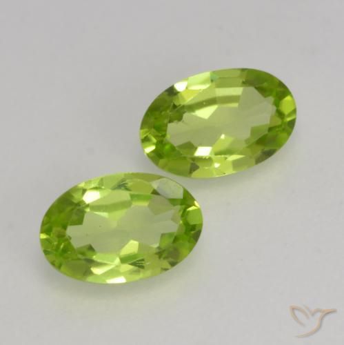 Pedras preciosas de Peridoto verde vivo natural de 0.98 ct, oval, VS