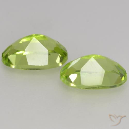 Pedras preciosas de Peridoto verde vivo natural de 1.10 ct, oval, VS